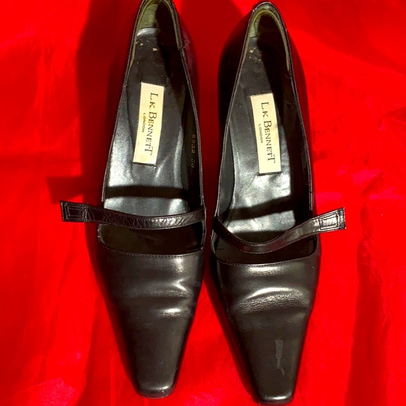 L. K. Bennett black leather vintage pumps - Picture 2 of 4